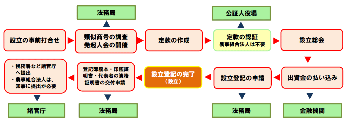 設立までの流れ図